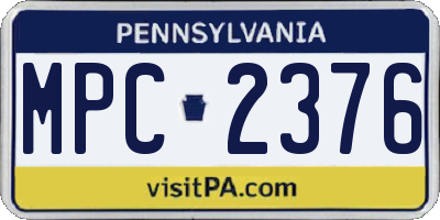 PA license plate MPC2376