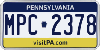 PA license plate MPC2378