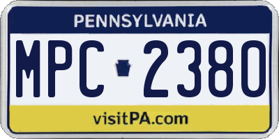 PA license plate MPC2380