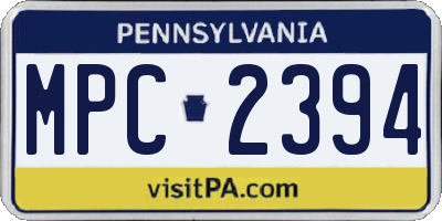 PA license plate MPC2394