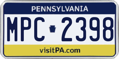 PA license plate MPC2398