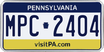 PA license plate MPC2404