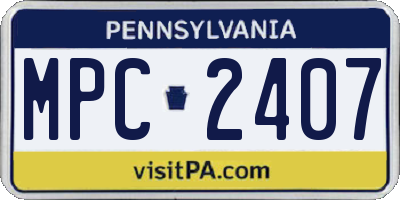 PA license plate MPC2407