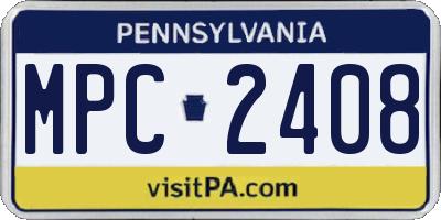 PA license plate MPC2408
