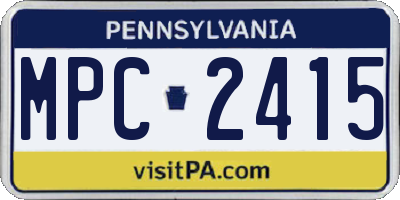PA license plate MPC2415