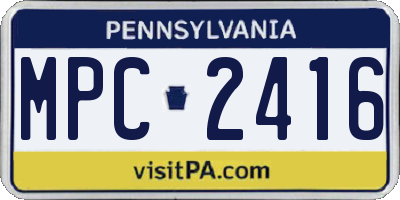 PA license plate MPC2416