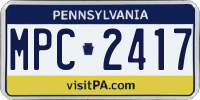 PA license plate MPC2417
