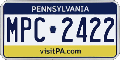 PA license plate MPC2422