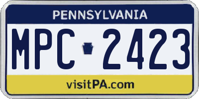 PA license plate MPC2423