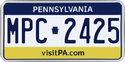 PA license plate MPC2425