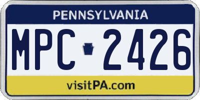 PA license plate MPC2426