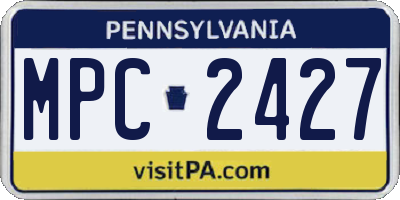PA license plate MPC2427