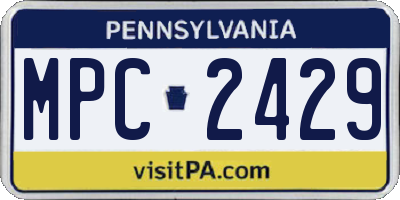 PA license plate MPC2429