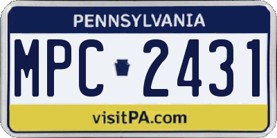PA license plate MPC2431