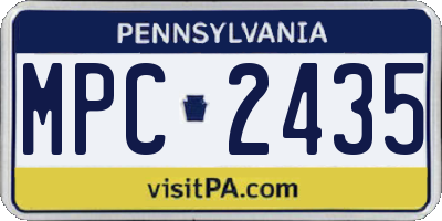PA license plate MPC2435