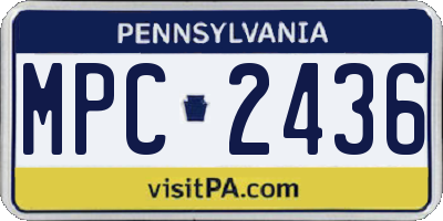 PA license plate MPC2436