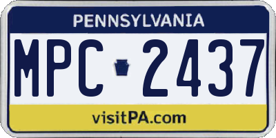 PA license plate MPC2437
