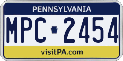 PA license plate MPC2454
