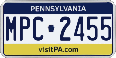 PA license plate MPC2455
