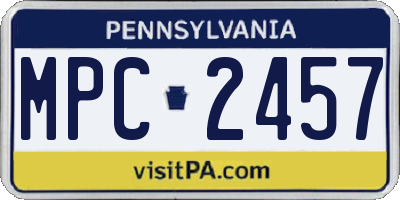 PA license plate MPC2457