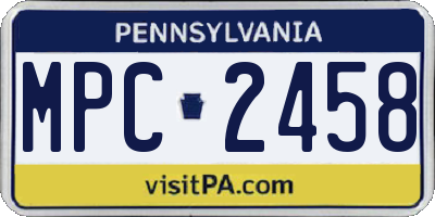 PA license plate MPC2458