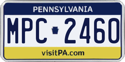 PA license plate MPC2460