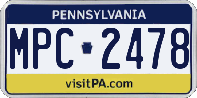 PA license plate MPC2478