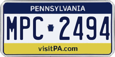 PA license plate MPC2494