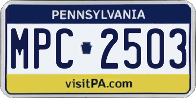 PA license plate MPC2503