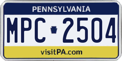 PA license plate MPC2504