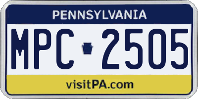 PA license plate MPC2505
