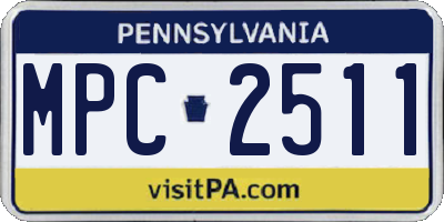 PA license plate MPC2511