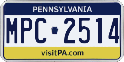 PA license plate MPC2514