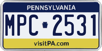 PA license plate MPC2531