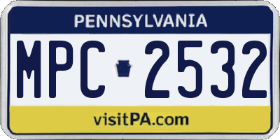 PA license plate MPC2532