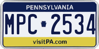 PA license plate MPC2534