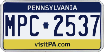 PA license plate MPC2537