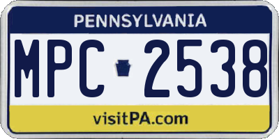 PA license plate MPC2538