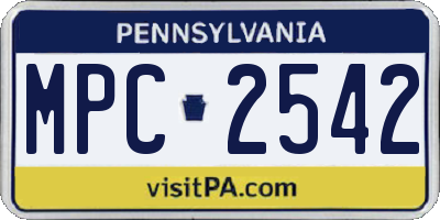 PA license plate MPC2542