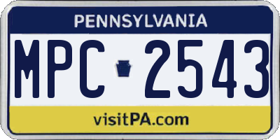 PA license plate MPC2543