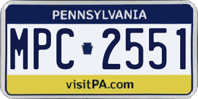 PA license plate MPC2551