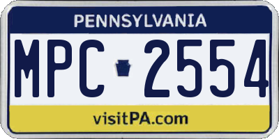 PA license plate MPC2554