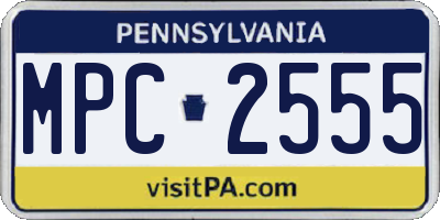 PA license plate MPC2555