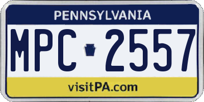 PA license plate MPC2557
