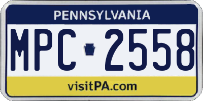 PA license plate MPC2558