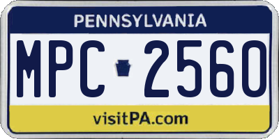 PA license plate MPC2560