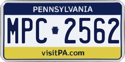 PA license plate MPC2562