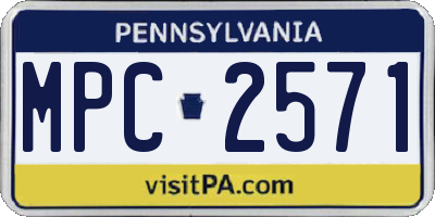 PA license plate MPC2571