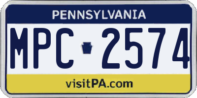 PA license plate MPC2574