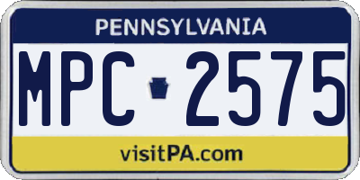 PA license plate MPC2575